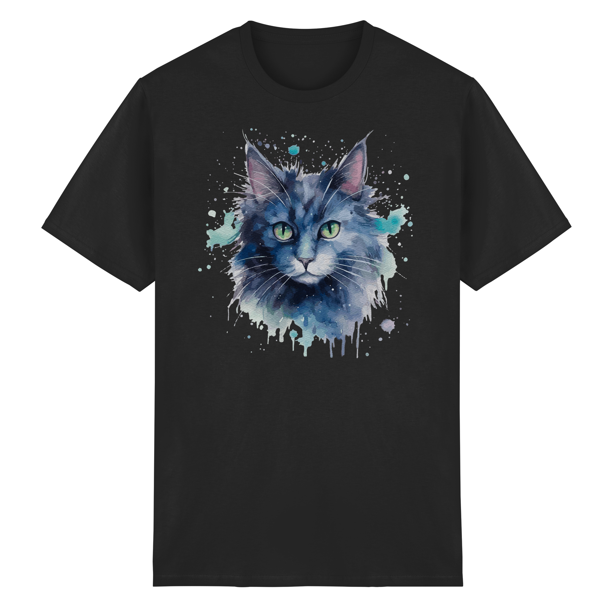 Graue Katze im Aquarellstil - Heavy Cotton T-Shirt
