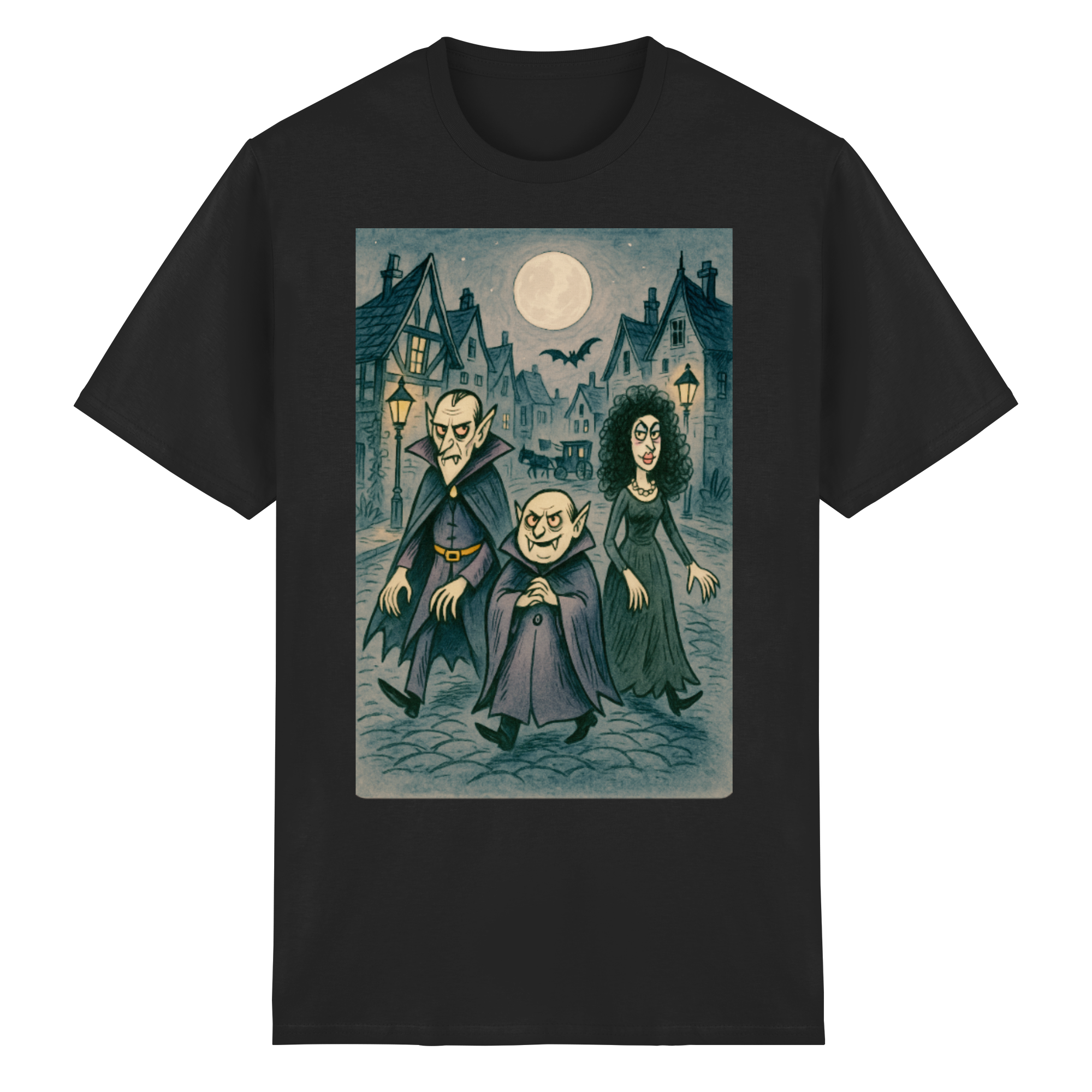 Mondschein in der Monstergasse - Heavy Cotton T-Shirt