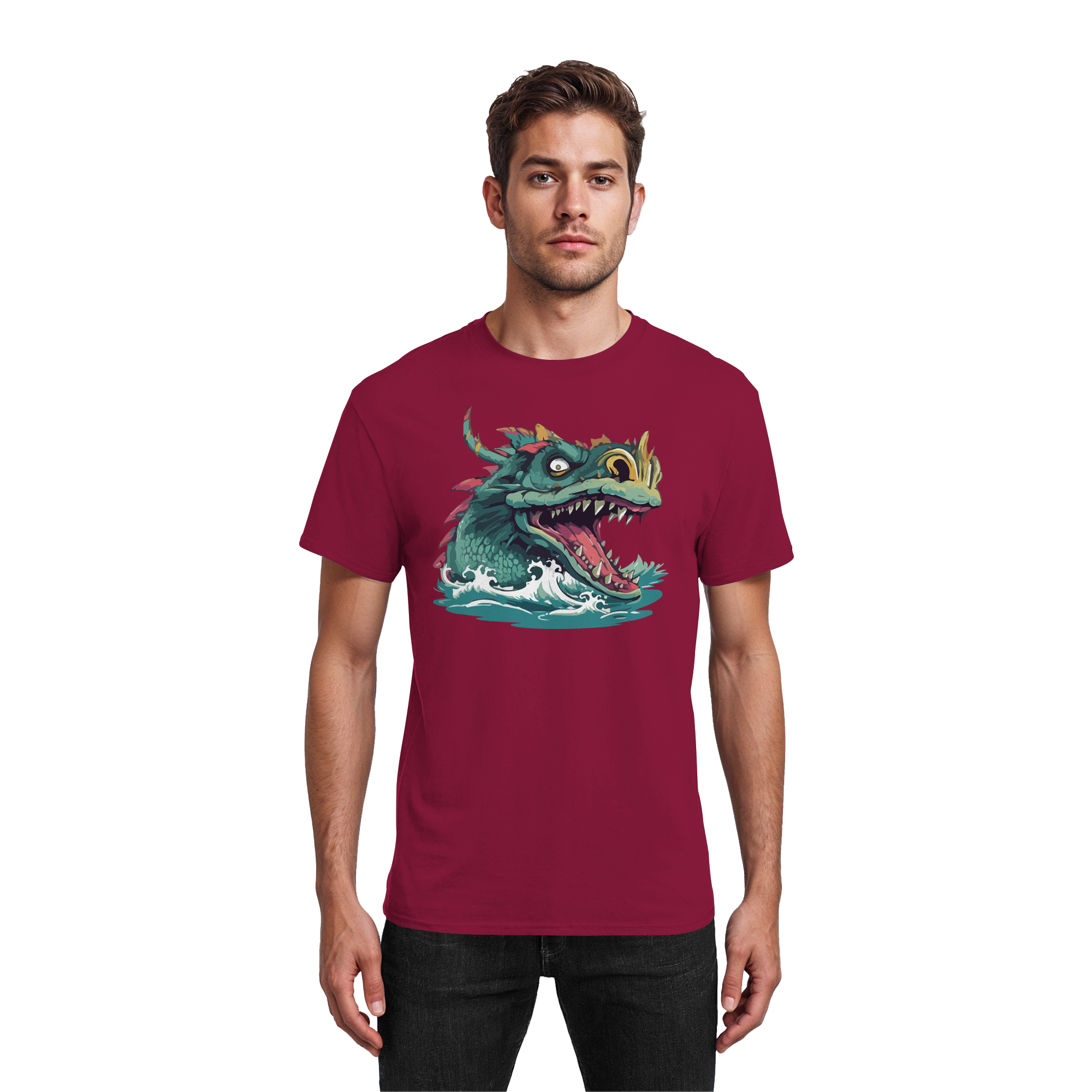 Beware of the Lake Monster - Heavy Cotton T-Shirt
