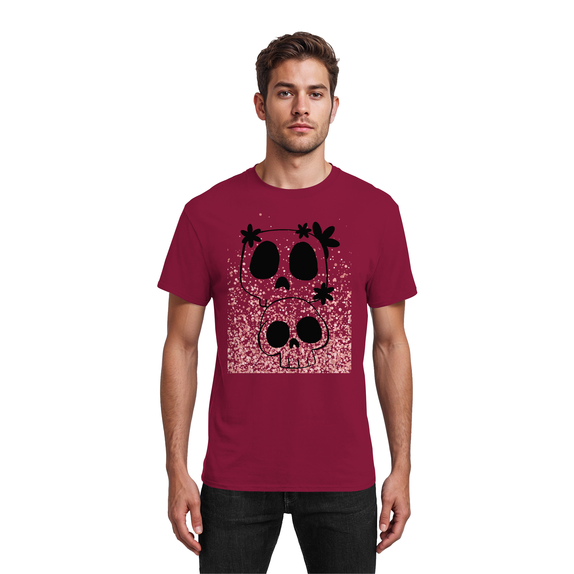Flower Skull - Heavy Cotton T-Shirt