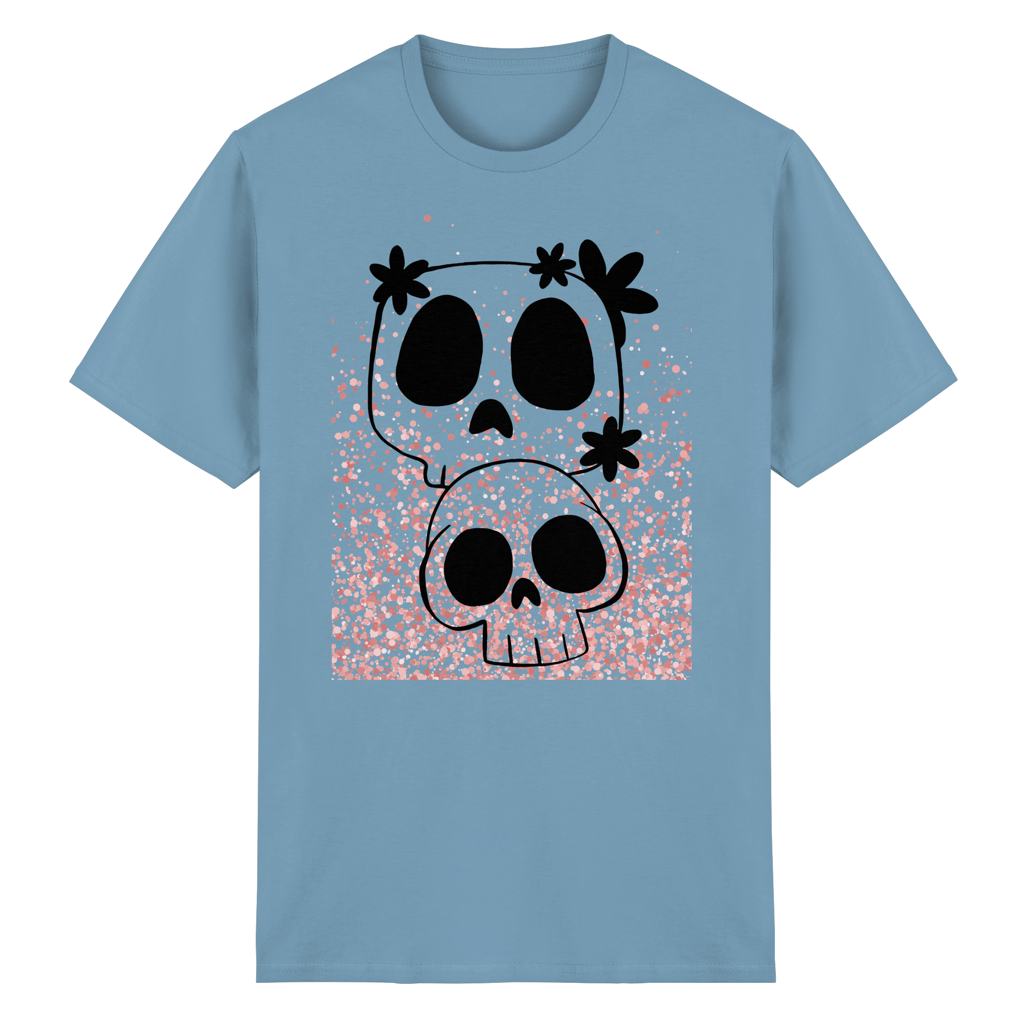 Flower Skull - Heavy Cotton T-Shirt