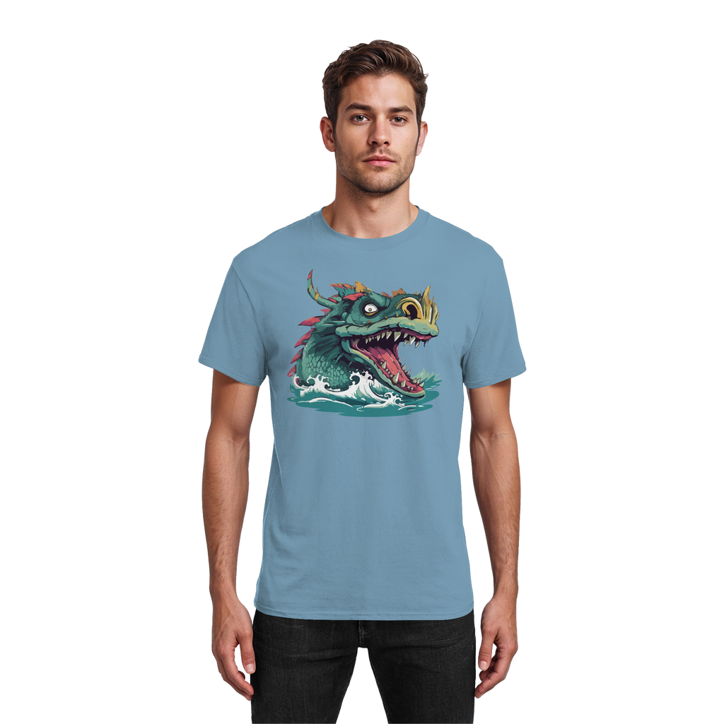 Beware of the Lake Monster - Heavy Cotton T-Shirt