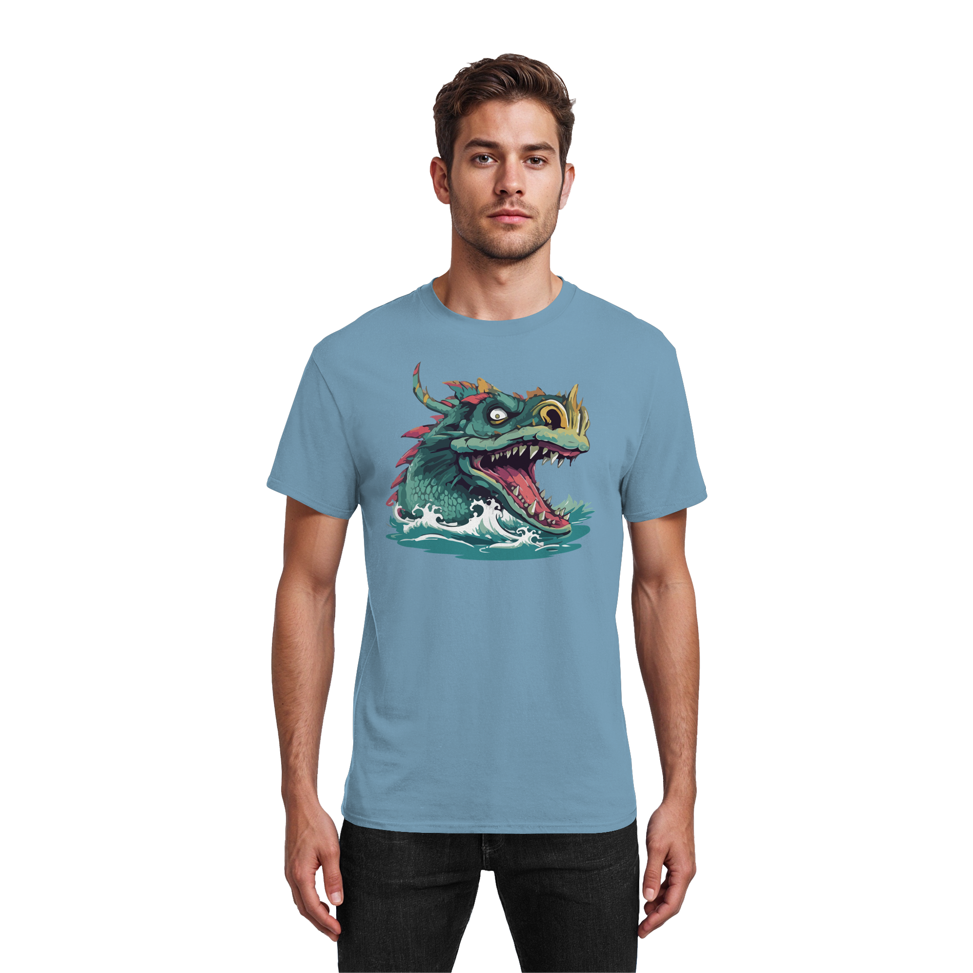 Beware of the Lake Monster - Heavy Cotton T-Shirt