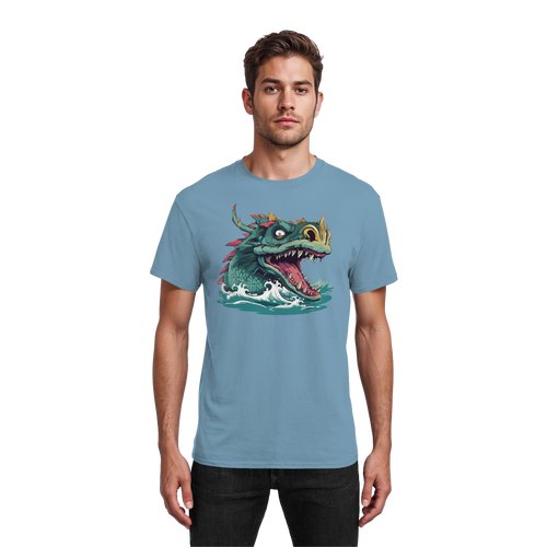 Beware of the Lake Monster - Heavy Cotton T-Shirt
