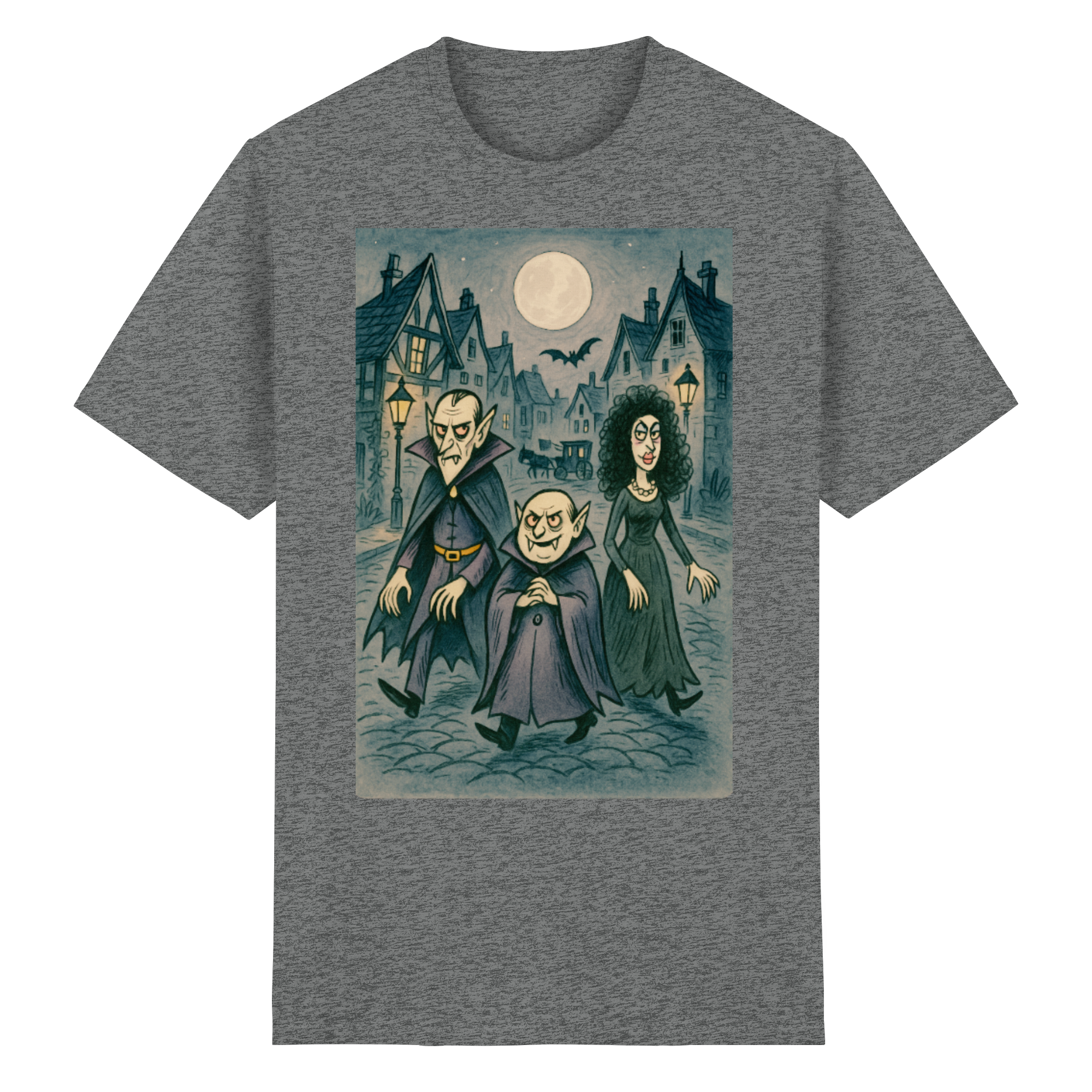 Mondschein in der Monstergasse - Heavy Cotton T-Shirt