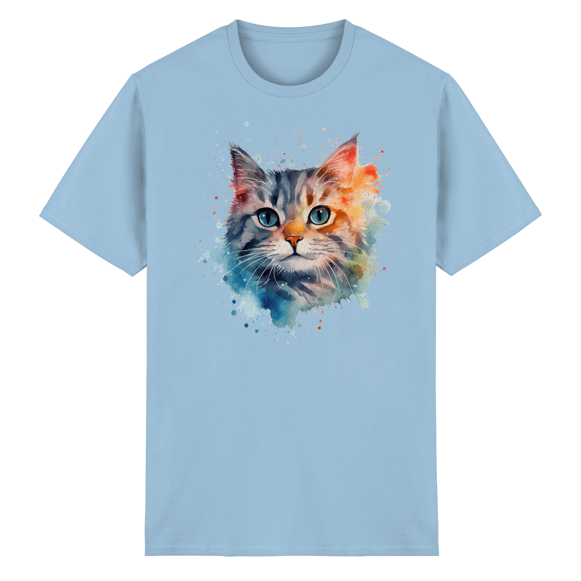 Getigerte Katze im Aquarellstil - Heavy Cotton T-Shirt