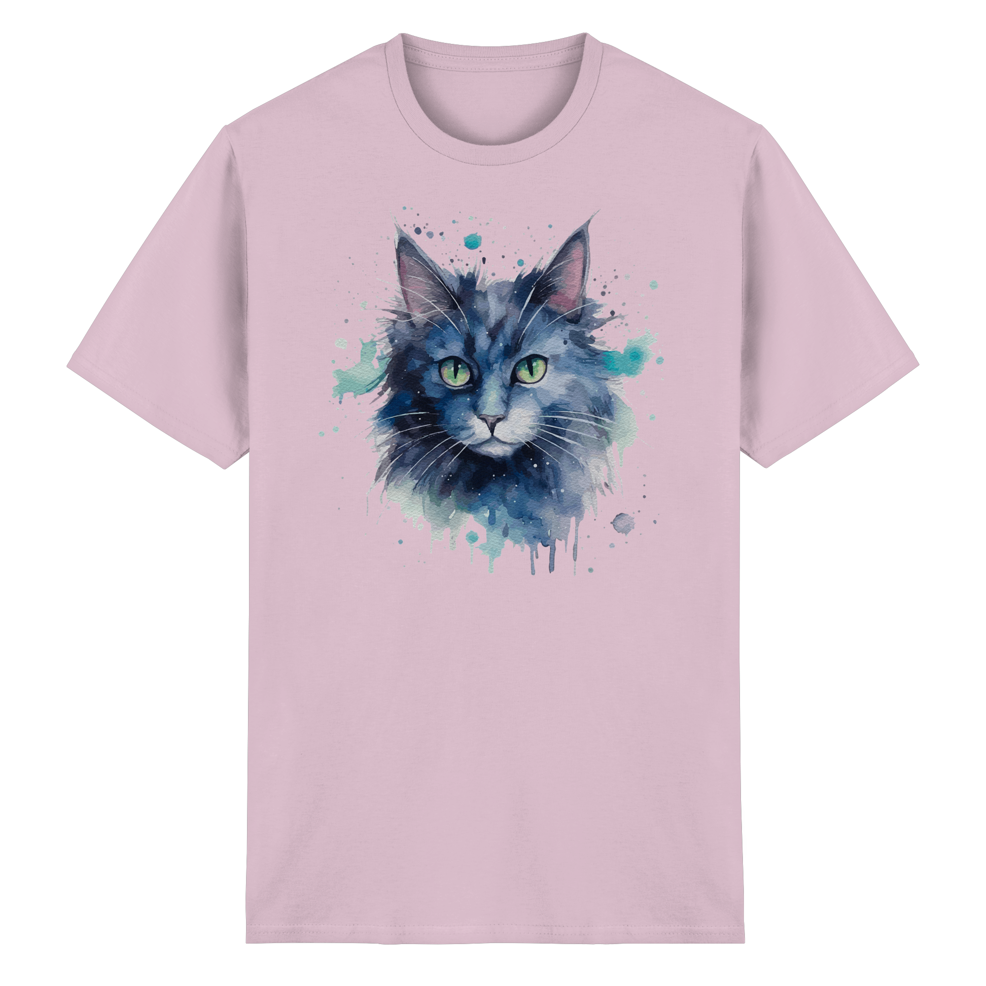 Graue Katze im Aquarellstil - Heavy Cotton T-Shirt