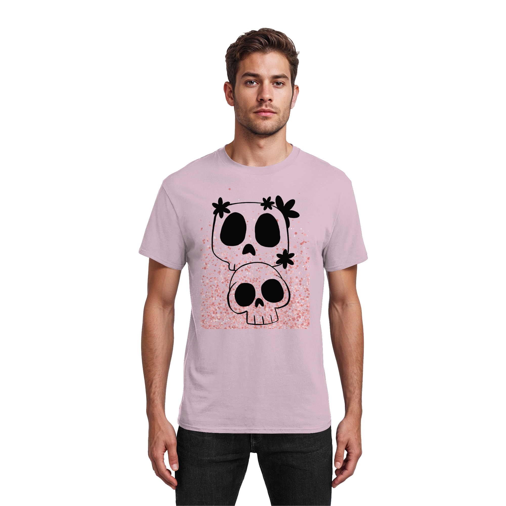 Flower Skull - Heavy Cotton T-Shirt