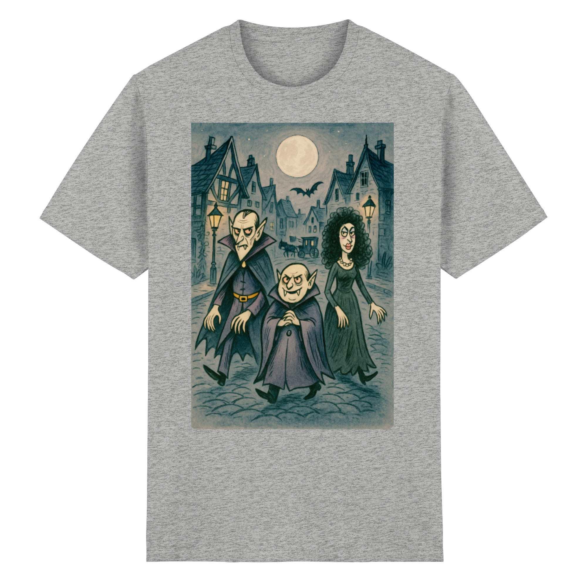 Mondschein in der Monstergasse - Heavy Cotton T-Shirt