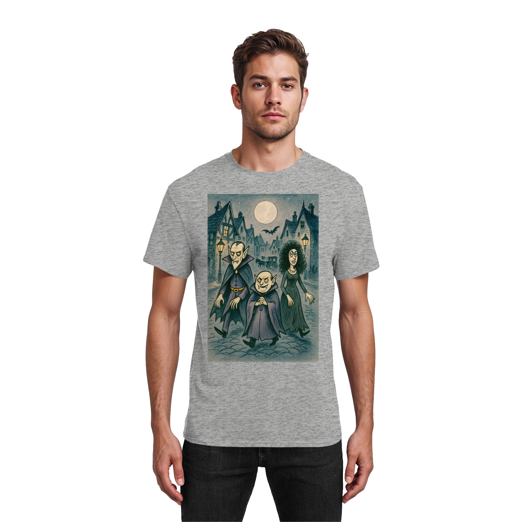Mondschein in der Monstergasse - Heavy Cotton T-Shirt