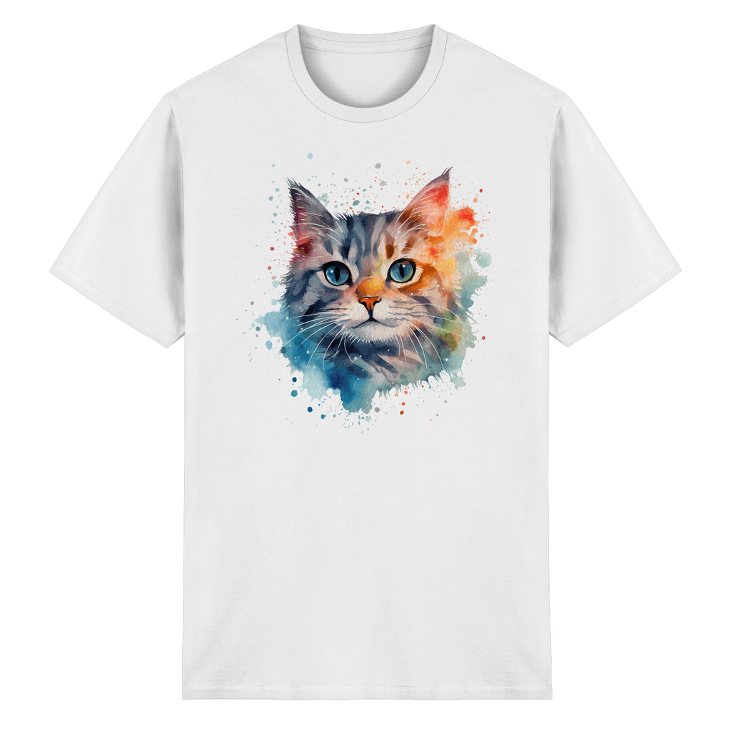 Getigerte Katze im Aquarellstil - Heavy Cotton T-Shirt