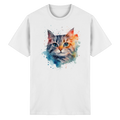 Getigerte Katze im Aquarellstil - Heavy Cotton T-Shirt