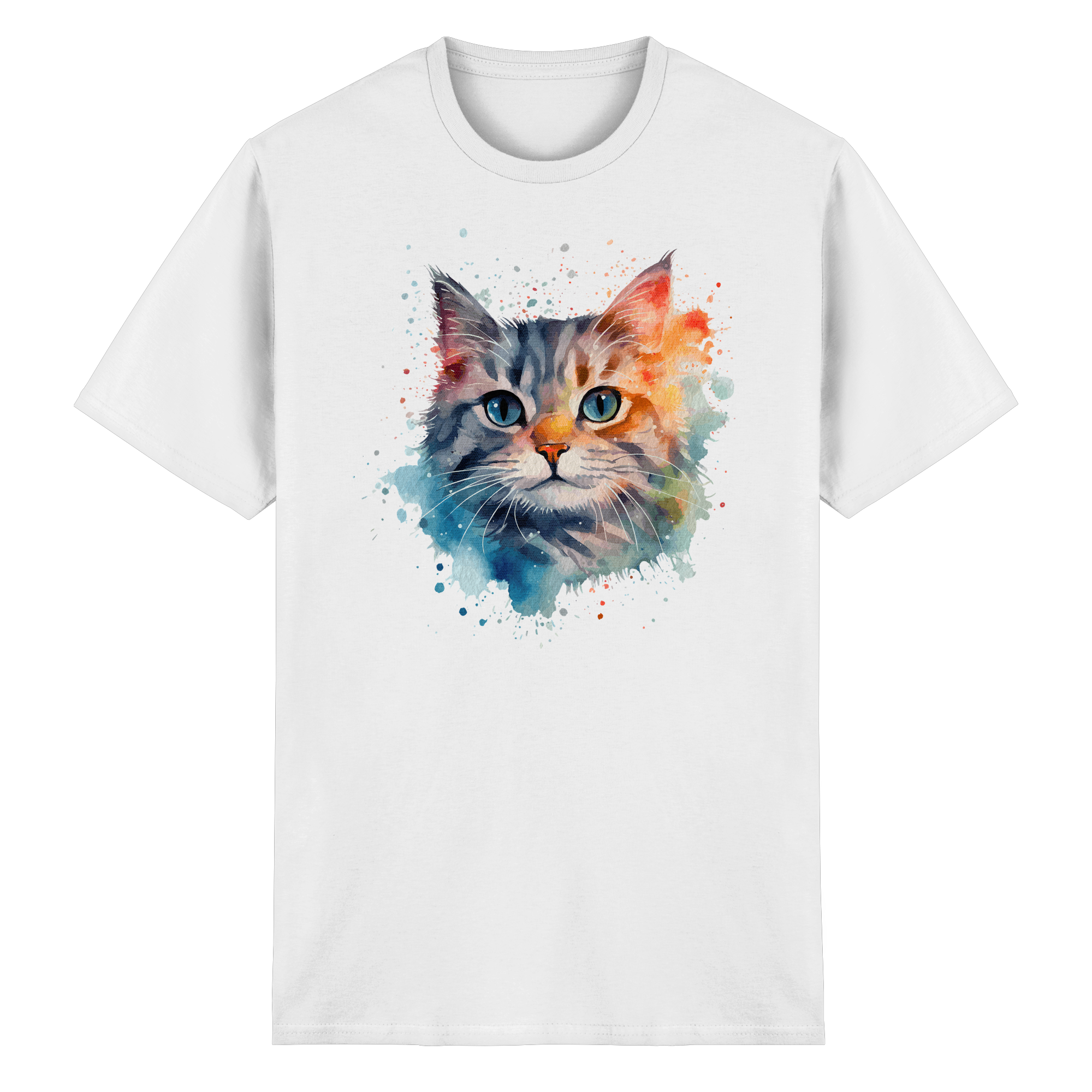Getigerte Katze im Aquarellstil - Heavy Cotton T-Shirt