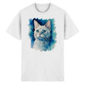 Weiße Katze im Aquarellstil - Heavy Cotton T-Shirt