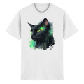 Schwarze Katze im Aquarellstil - Heavy Cotton T-Shirt