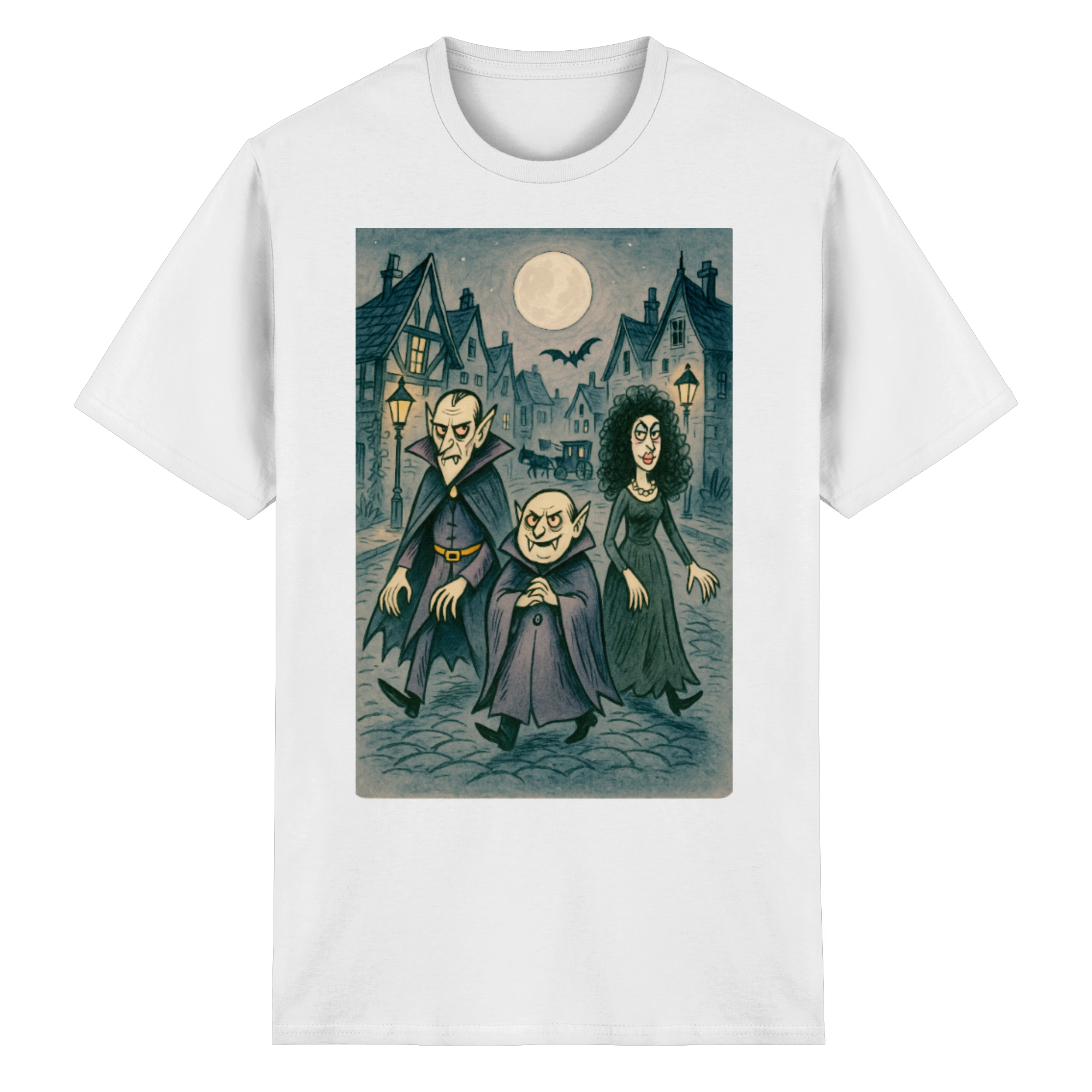 Mondschein in der Monstergasse - Heavy Cotton T-Shirt