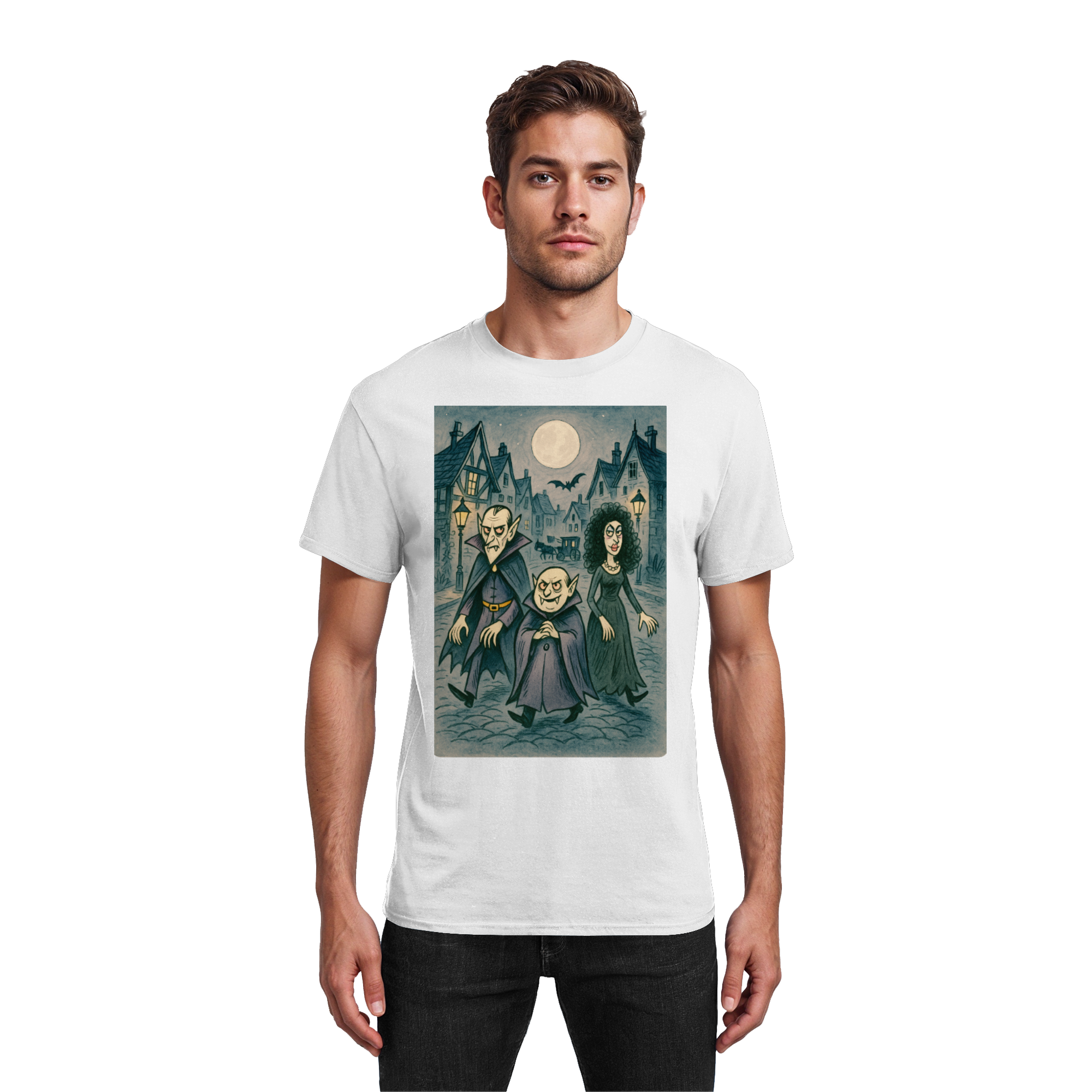 Mondschein in der Monstergasse - Heavy Cotton T-Shirt