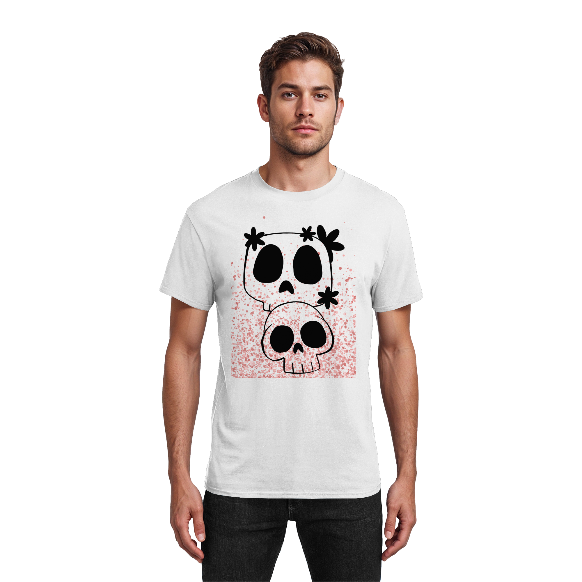 Flower Skull - Heavy Cotton T-Shirt